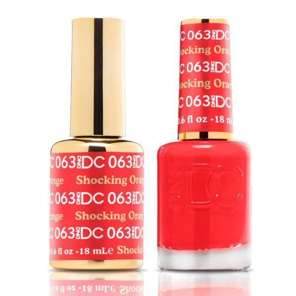 DND DC DUO Matching Gel & Lacquer 0.5 floz/15mL #063 - Shocking Orange
