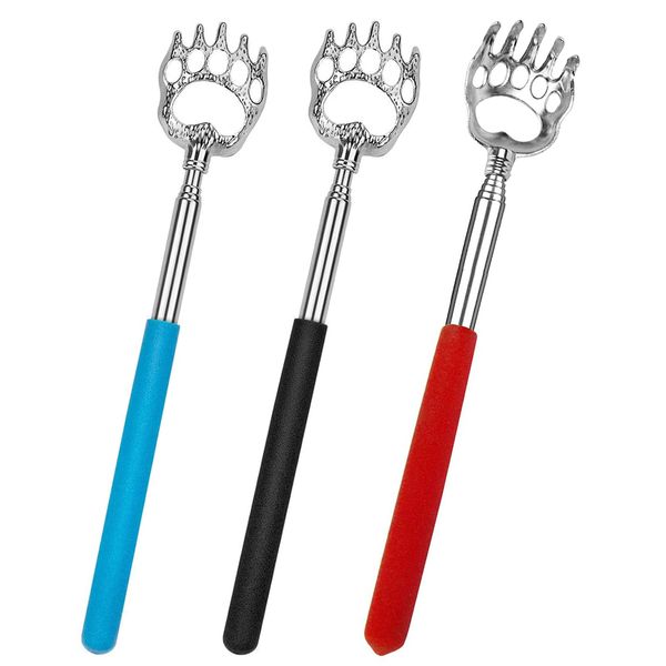 Samcos Grandson Hand Set of 2, Telescopic Back Scrubbing Brush, Easy to Carry, Stainless Steel, Reach Itch Places (3 Colors)