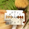 Shaving Razor Shaped Clocks - Many Colour Choices Silver Mirror 30cm
