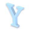 10cm Alphabet Letter Blue Clarity Canvas Initial Object (Y)