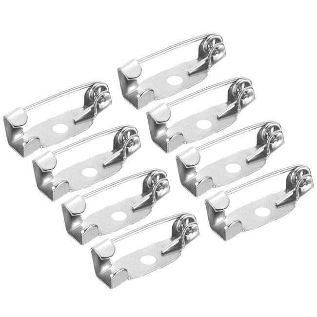 uxcell 100pcs Safety Bar Pins 15mm Brooch Clasp Pins Back ID Badge Name Card Tag for DIY Crafts Silver White