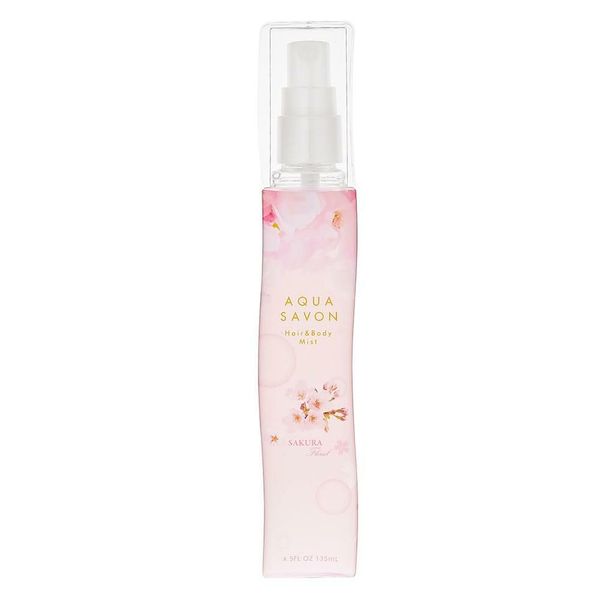 Aqua Savon Aqua Shabon Hair & Body Mist, Sakura Floral Scent, 20S, 4.6 fl oz (135 ml)