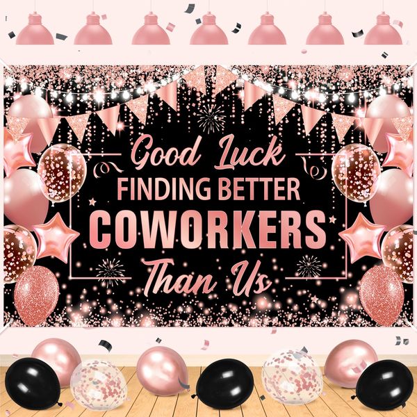 Rose Gold Coworker Leaving Party Decorations Banner Going Away Party Decorations Good Luck Finding Better Coworkers Than Us Banner Farewell Party Backdrop for Coworker Office Leaving Goodbye Party