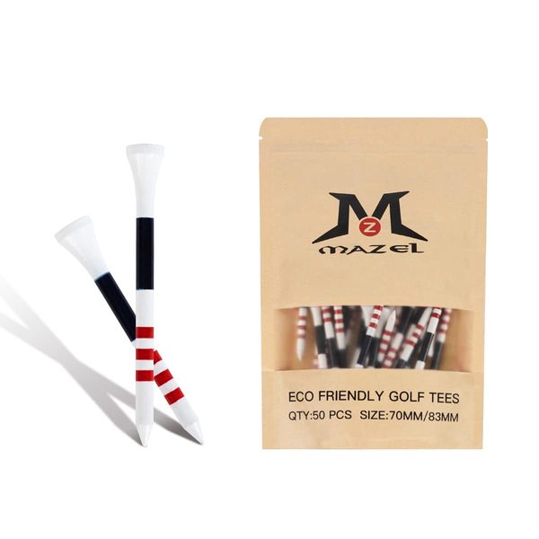 MAZEL Golf Tees Wood Tees Long Tees 70mm/83mm (Pack of 50)