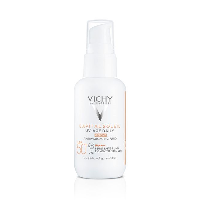 Vichy getönte Tagescreme mit LSF 50+ 40 ml – Tagespflege mit UV-Schutz Pigmentflecken Falten vorbeugen Capital Soleil