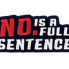 No, full text embroidered iron-on / sewn on patch