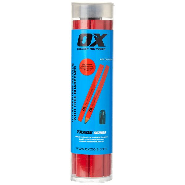 OX Trade Medium Red Carpenters Pencils 10 pk