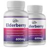 Elderberry Capsules 600mg Immune System Support - 2 Bottles 120 Capsules