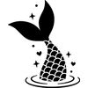 Mermaid Tail Vinyl Decal Sticker for Car/Window/Wall (White Gloss)