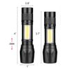 3X Super Bright LED Tactical Flashlight Mini USB Rechargeable Lamp 3 Modes Light