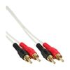 InLine® 5m 2x Cinch Jack to Jack Cinch Cable - White/Gold