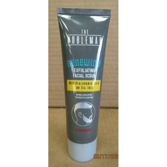 NOBLEMAN RENEWING EXFOLIATING FACIAL SCRUB W/HYALURONIC ACID & TEA TREE 1.7OZ