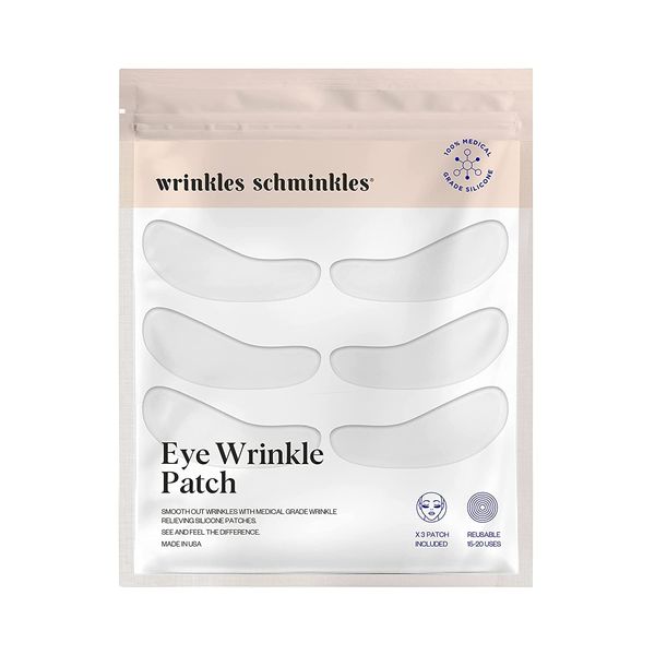 Wrinkles Schminkles Eye Wrinkle Patches | Smooth Eye Wrinkles, Crows Feet & Dark Circles Overnight | 3 Pairs Reusable Medical Grade Silicone Patches