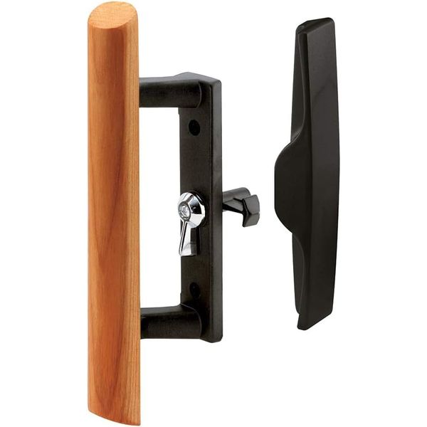 Lock Handle Set, Internal Type, 3-1/2" Screw Holes, Wood/Black