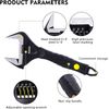 Sharp-tec 10 inch Adjustable Spanner, 50mm Wide Jaw Opening Adjustable Wrench, 250mm Plumbing Tools Set for Plumbers
