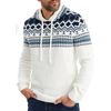 Leif Nelson Norweger Pullover Herren - Männer Strickpullover mit Kapuze S Weiss