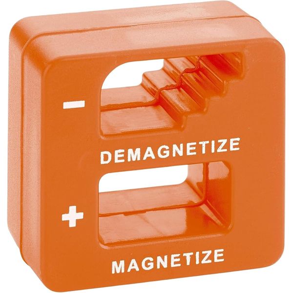 Demagnetizer and Magnetizer - Orange - for Screwdrivers Tips, Screws, Drill Bits