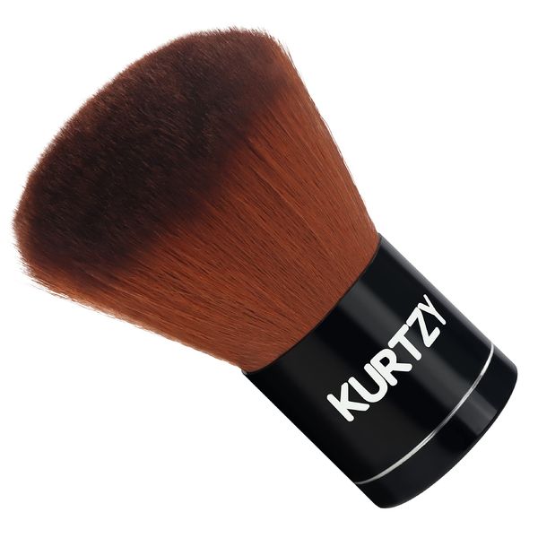 Kurtzy Kabuki Pinsel für Make Up & Grundierung – 7cm – Synthetischer Make-Up Pinsel für Flüssigpuder, Rouge & Cremekosmetik – Premium Kosmetik Pinsel zum Mischen & Tupfen von Mineralpuder