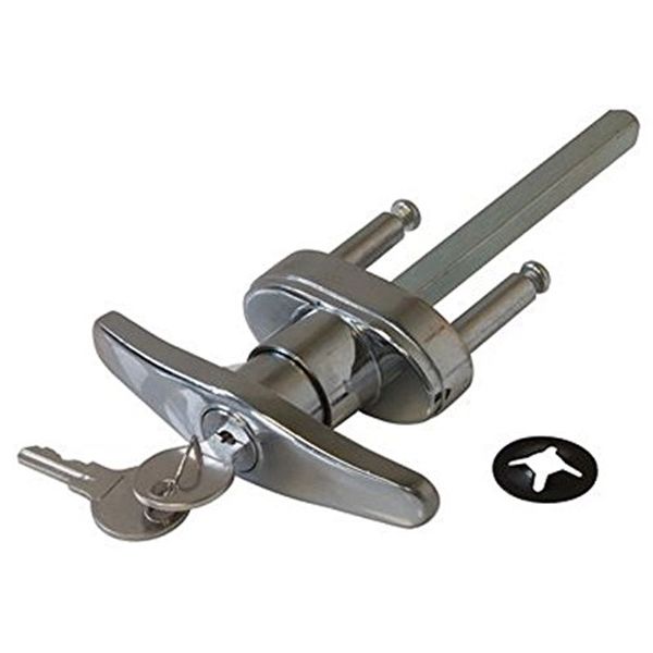 (GARRAG) Universal Replacement Garage Door Lock T Handle w/2 Keys