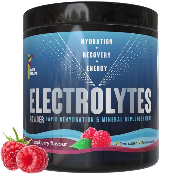 Electrolytes Powder 250g, 100 Servings - Rapid Rehydration for Gym, Running, Cycling, Keto - Isotonic Drink for Energy Revival, Mineral & Water Balance, Fasting Salts - Zero Sugar, Raspberry Flavour