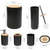 Black Bathroom Accessories Set 6 Piece Bath Ensemble for Decorative Countertop