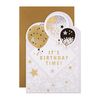 Hallmark Birthday Card - Die-Cut Metallic Balloons Design
