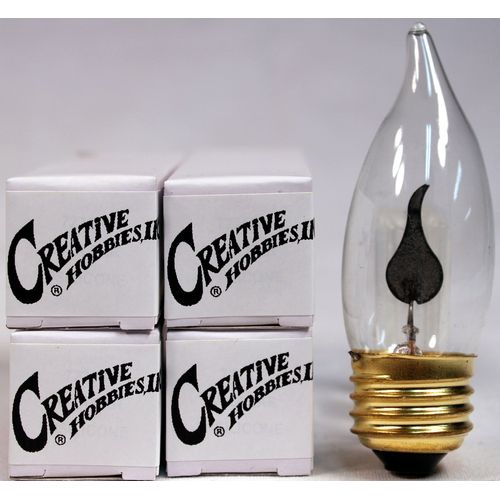 Creative Hobbies® 3 Watt Flicker Flame Light Bulb - Flame Shaped, Flickering Orange Glow for Unique Ambience - E26 Standard Base, Box of 10