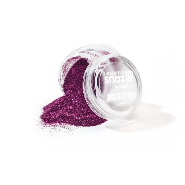 Snazaroo Bio Glitter Face and Body Paint, Biodegradable Fine Gliter,Fuchsia Colour, 5g