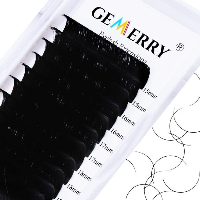 15-20mm Mix 1:1 Classic Individual Eyelash Extensions Russian Long Lashes -0.05mm D curl- Knot Free Falses Eyelashes Single Lash by GEMERRY (0.05-D curl- 15-20mm mix)