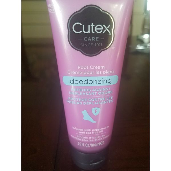 Cutex Care Foot Cream Deodorizing 3.5 FlOz  Peppermint Tea Tree Oil
