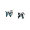 Sterling Silver, Butterfly Studs, Earrings, Inlaid Turquoise, 925