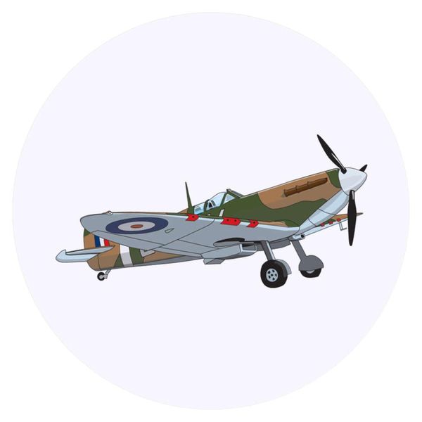 24 x 40mm Round 'Spitfire Plane' Stickers (SK00014614)