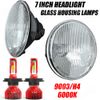 7 Inch Led GLASS Headlight round ORIGINAL CLASSIC LOOK Conversion Chrome pair H4