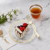 300PCS Plastic Dinnerware Set (50 Guests), Clear Gold Disposable Plates for P...