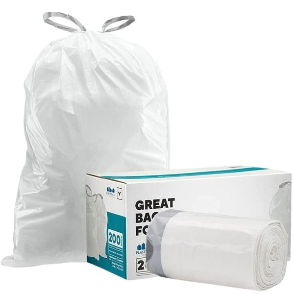 Plasticplace Custom Fit Trash Bags Compatible with simplehuman Code Y, 200 Count