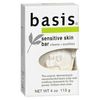 Basis Sensitive Skin Bar Soap Cleanns Plus Smoothes  4 Oz
