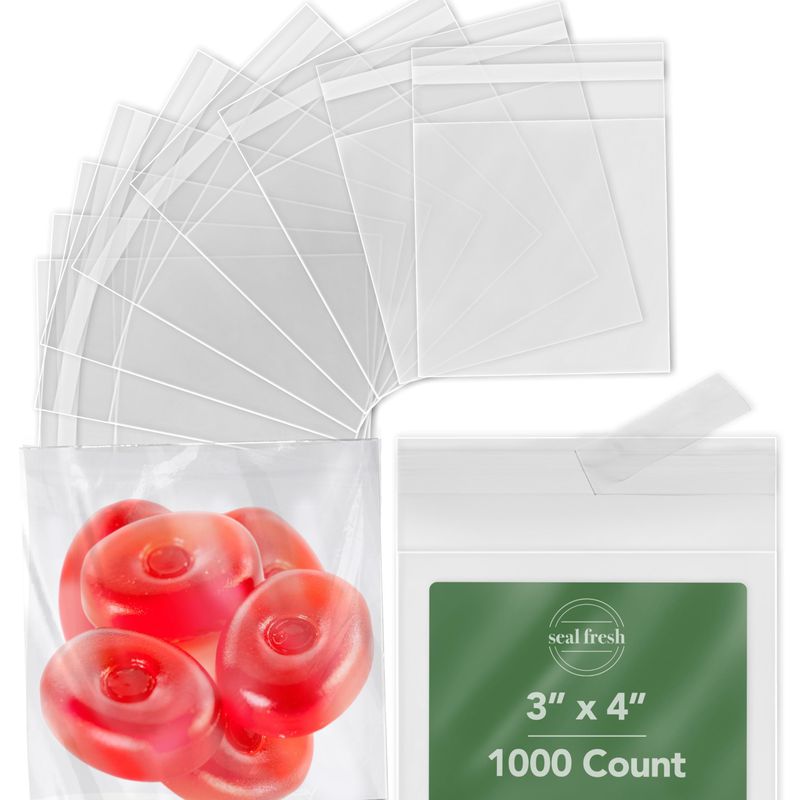 500 Clear Resealable Self Adhesive Seal Cello Lip & Tape Plastic Bags, 10 x 13