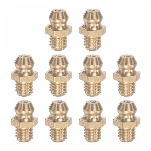 uxcell Grease Fittings, Grease Nipples, Brass, Straight, M6 x 0.04 inch (1 mm) Thread, Hydraulic, Grease Fittings, Accessories, Pack of 20