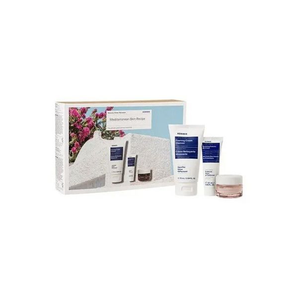 New Original KORRES Mediterranean Skin Recipe 3pc Gift Box Set Cleanser Cream