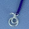 Umetsu Koubou Zodiac Netsuke Silver Sea Snake Snake, Tail Roll Artwork, Silver