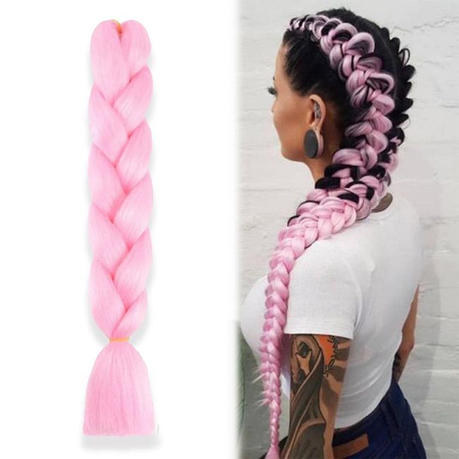 OSUWLSI Zöpfeverlängerungen, Flechtverlängerungen, Synthetisches Haar zum Flechten, Jumbo-Flechthaar, Ombre-Synthetik-Box-Zöpfe, Haarverlängerungen, Zöpfe, Afro für Crochet Twist (24 Zoll/60 cm)