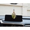 Car charm/Essential oil diffuser for your ride/Rear view mirror decor/Albo Monstera leaf