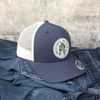 HOOEY Men's Quanah Round Patch Mesh Back Trucker Cap Navy One Size