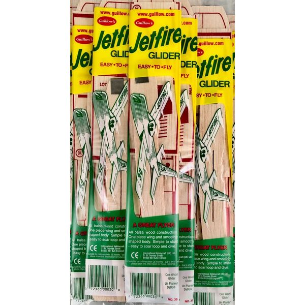 Lot of 8 Guillow's Jetfire Balsa Wood Fun Toy Flying Glider Airplanes  GUI-30-8