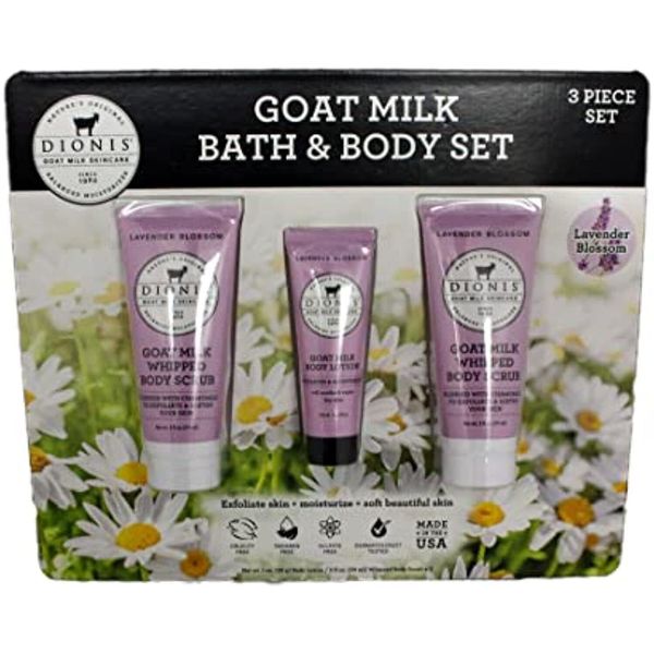 Dionis Goat Milk Bath & Body Set, 3 Piece Set (Lavender Blossom)