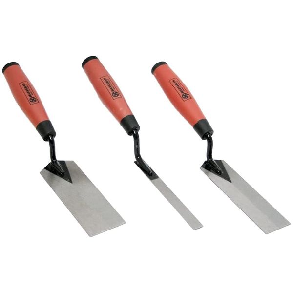 New 3pcs Tradesman Margin Trowel Set Hand Brick Plastering Builders Soft Grip Handle
