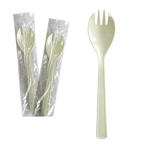 Disposable Fork Spoons 6.3 inches (160 mm) (Individually Packaged), 100 Pieces