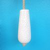Pushka Home Ceramic White Crackled Bathroom Light Pull. Supplied with a 5mm Thick Jute Rope Cord String