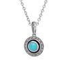 Esse Marcasite Sterling Silver Round Turquoise & Marcasite Necklace