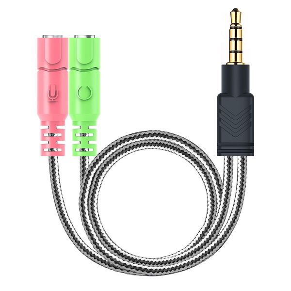 MillSO Kopfhörer Adapter Splitter 3.5mm Audio Klinke Y Kabel (3.5mm Stereo Klinkenstecker auf 2X 3,5mm Buchse) für PC Gaming Headset (Nicht für Zwei Kopfhörer), PS4, Xbox One, Smartphones und Laptop